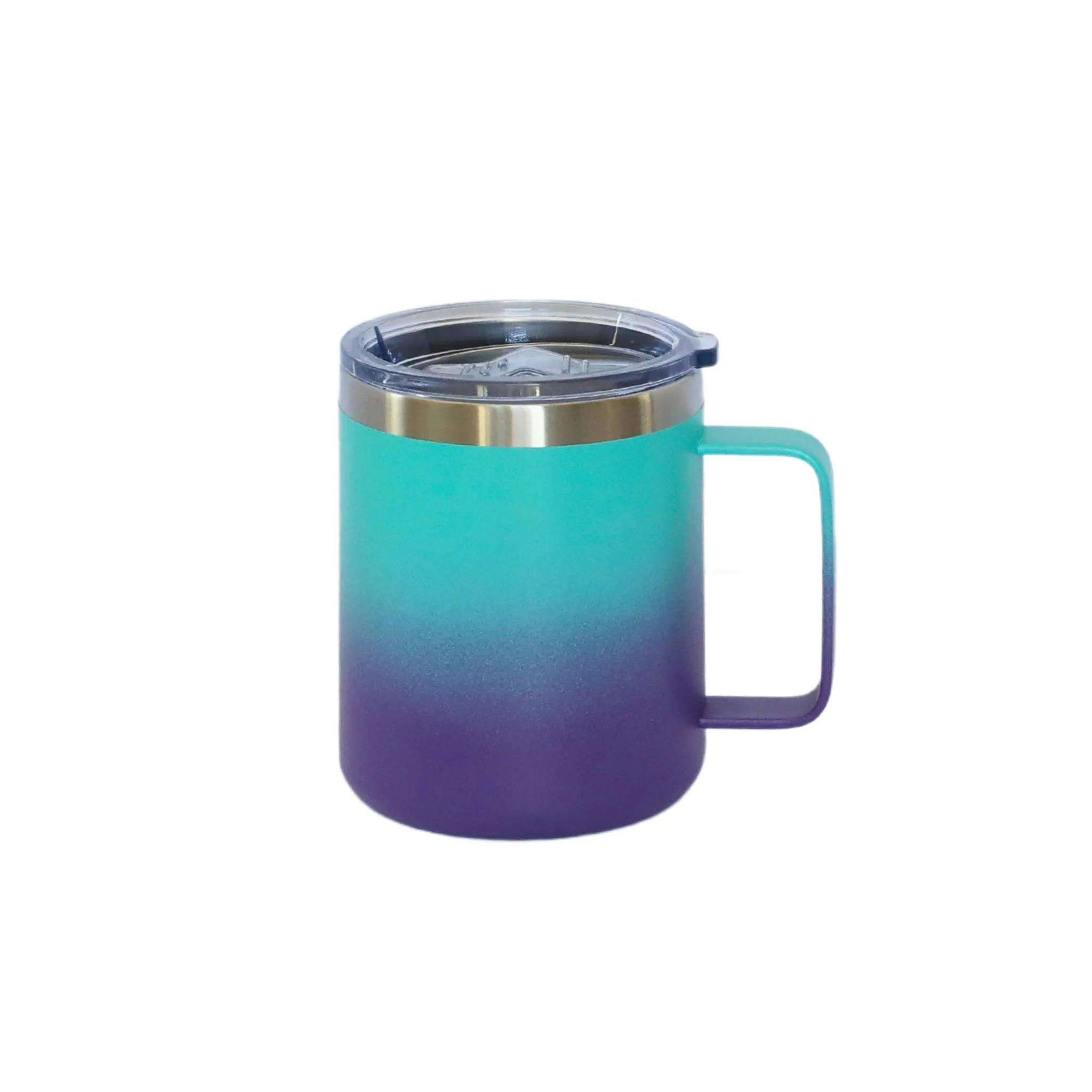 12 Oz Stainless Steel Travel Mug with Handle - Blue & Purple