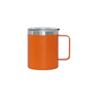 12 Oz Stainless Steel Travel Mug with Handle - Orange