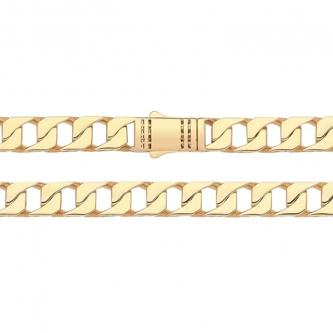 9CT Yellow Gold Square Cuban Link Chain CH555