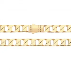 9CT Yellow Gold Square Cuban Link Chain CH555