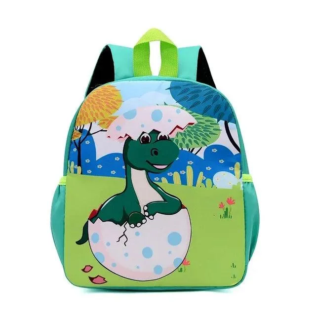 Adorable Dinosaur Cartoon Kids Backpack - Waterproof School Bag for Kindergarten and Primary Students