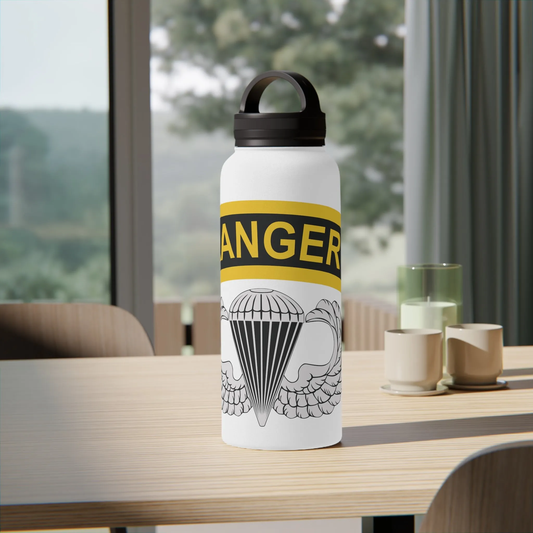 Airborne Ranger Stainless Steel Water Bottle, Handle Lid