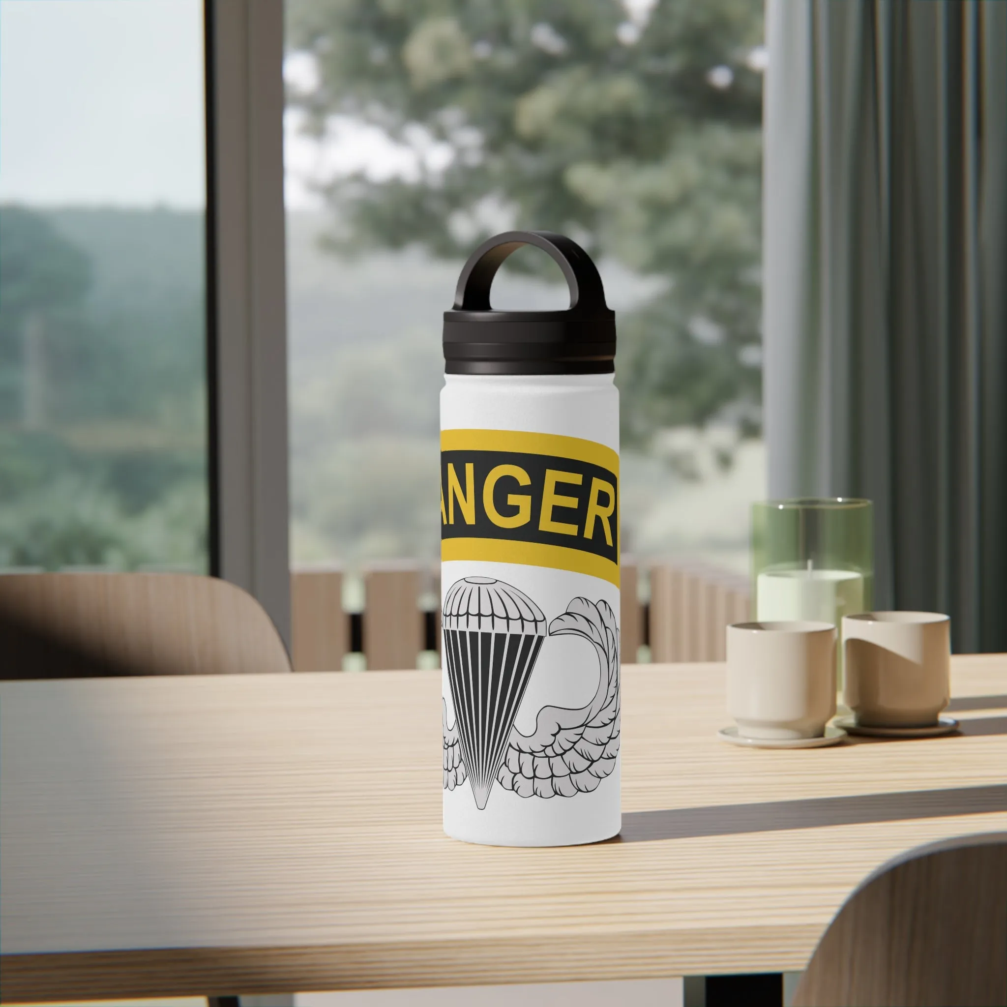 Airborne Ranger Stainless Steel Water Bottle, Handle Lid