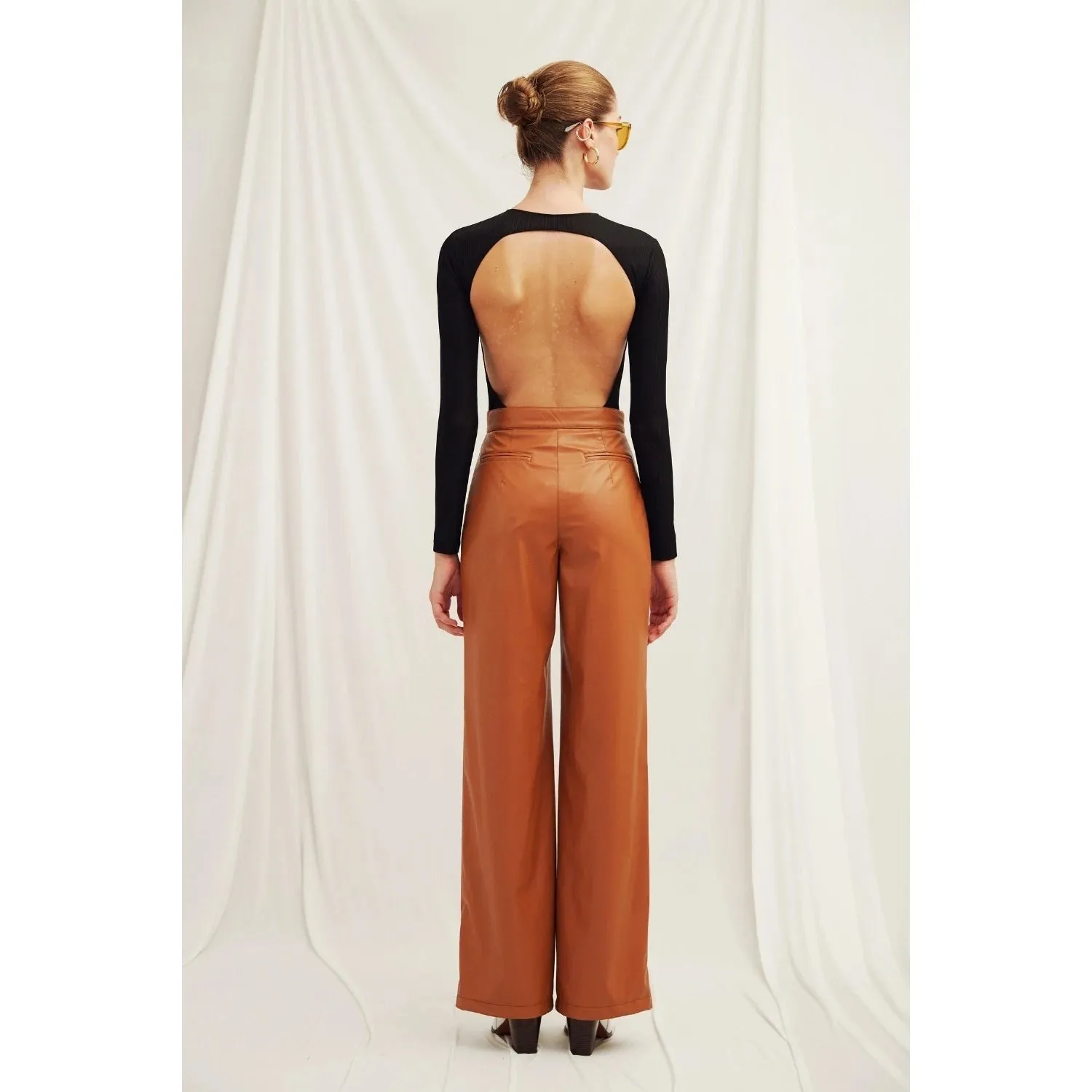 Alba Vegan Leather Wide-Leg Trousers