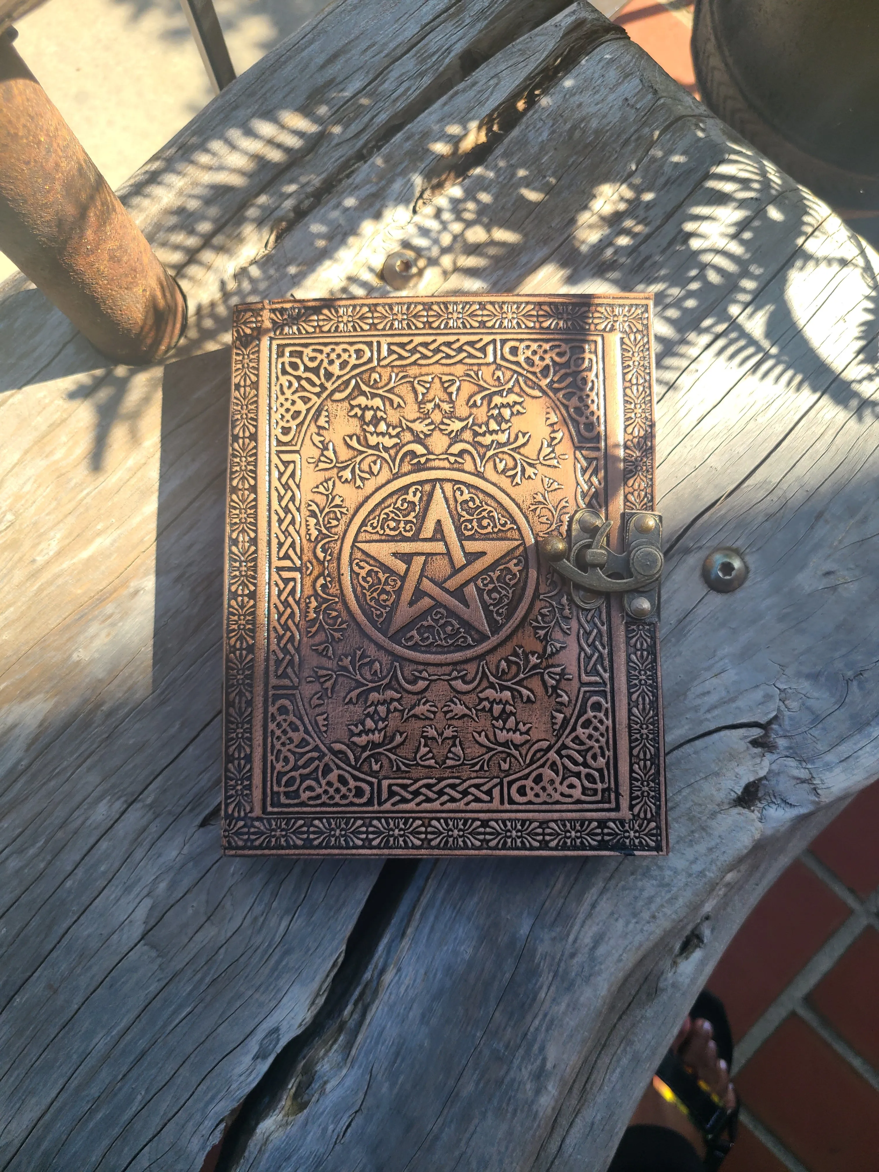 Antique Celtic Star Leather Journal