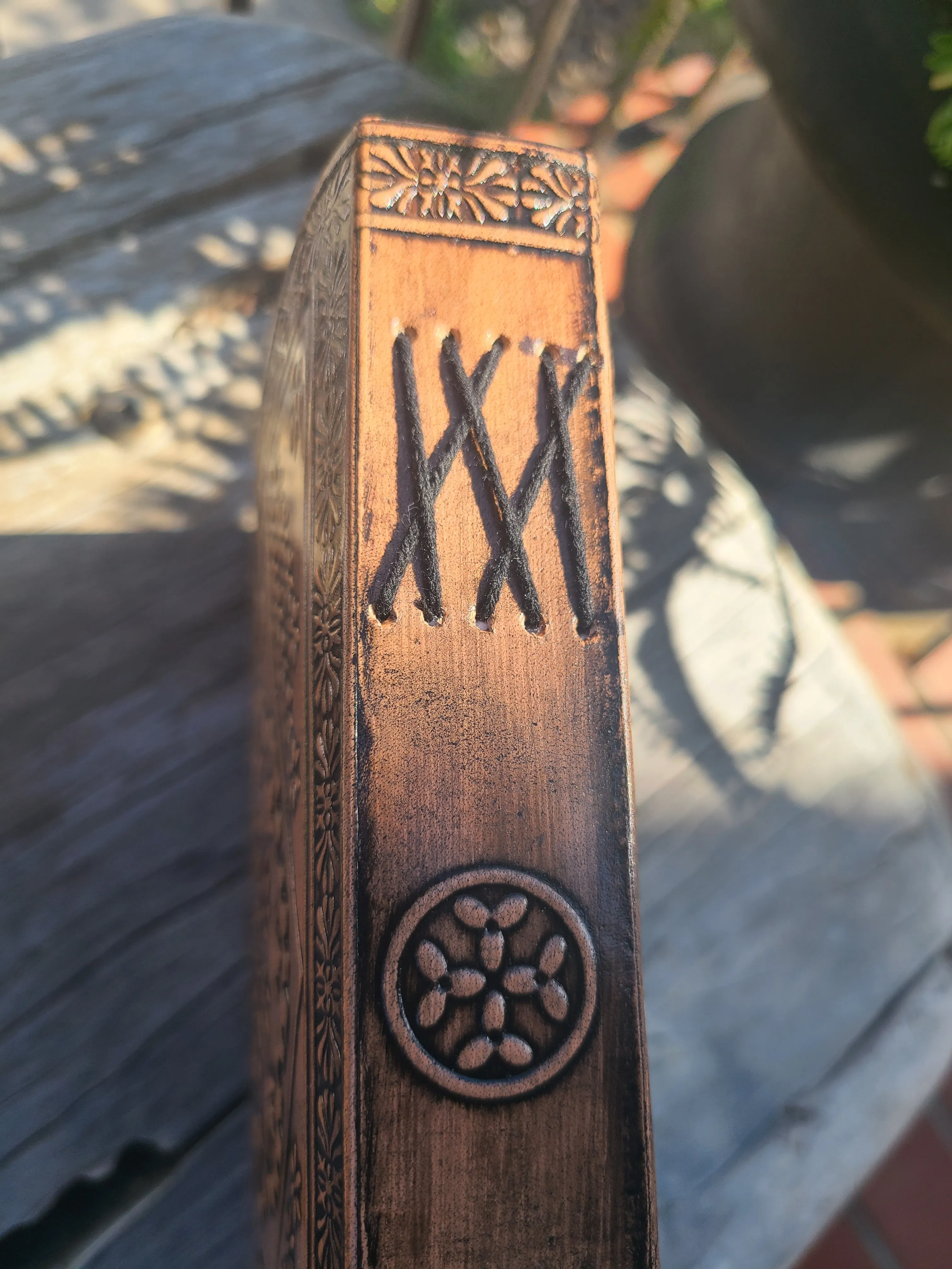 Antique Celtic Star Leather Journal