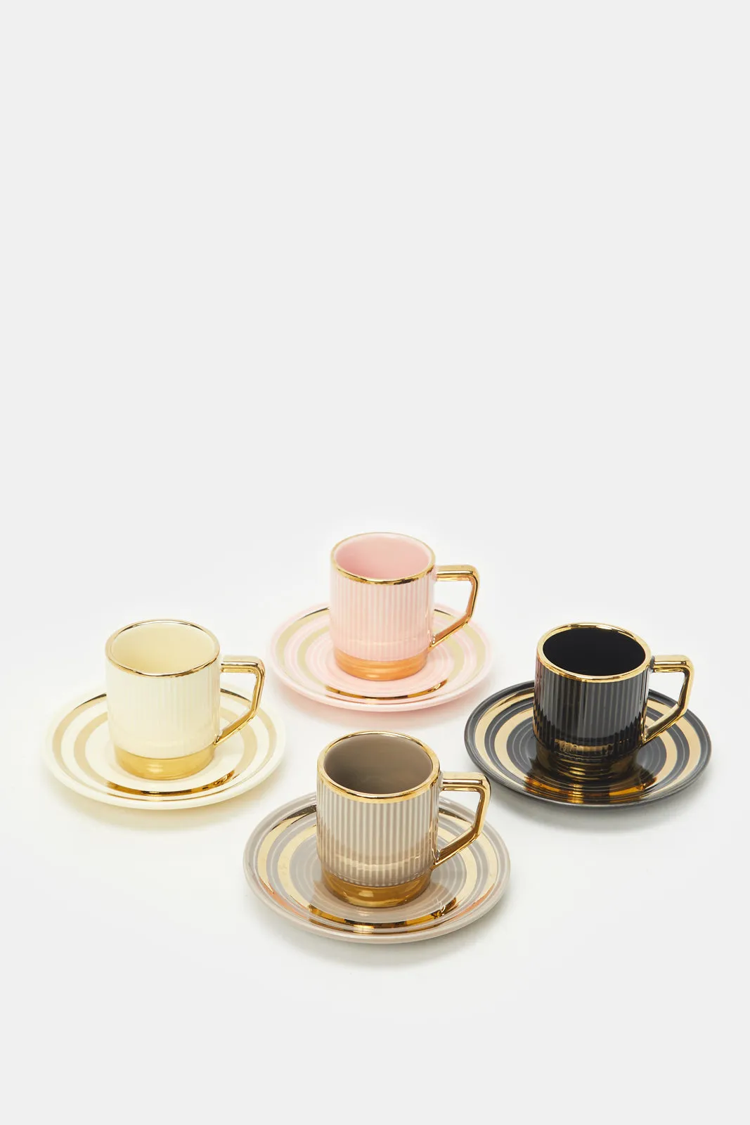 Assorted Striped Espresso Set (8 Piece)