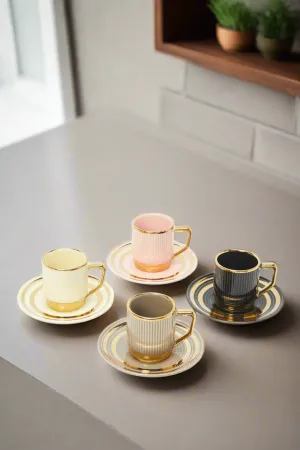 Assorted Striped Espresso Set (8 Piece)