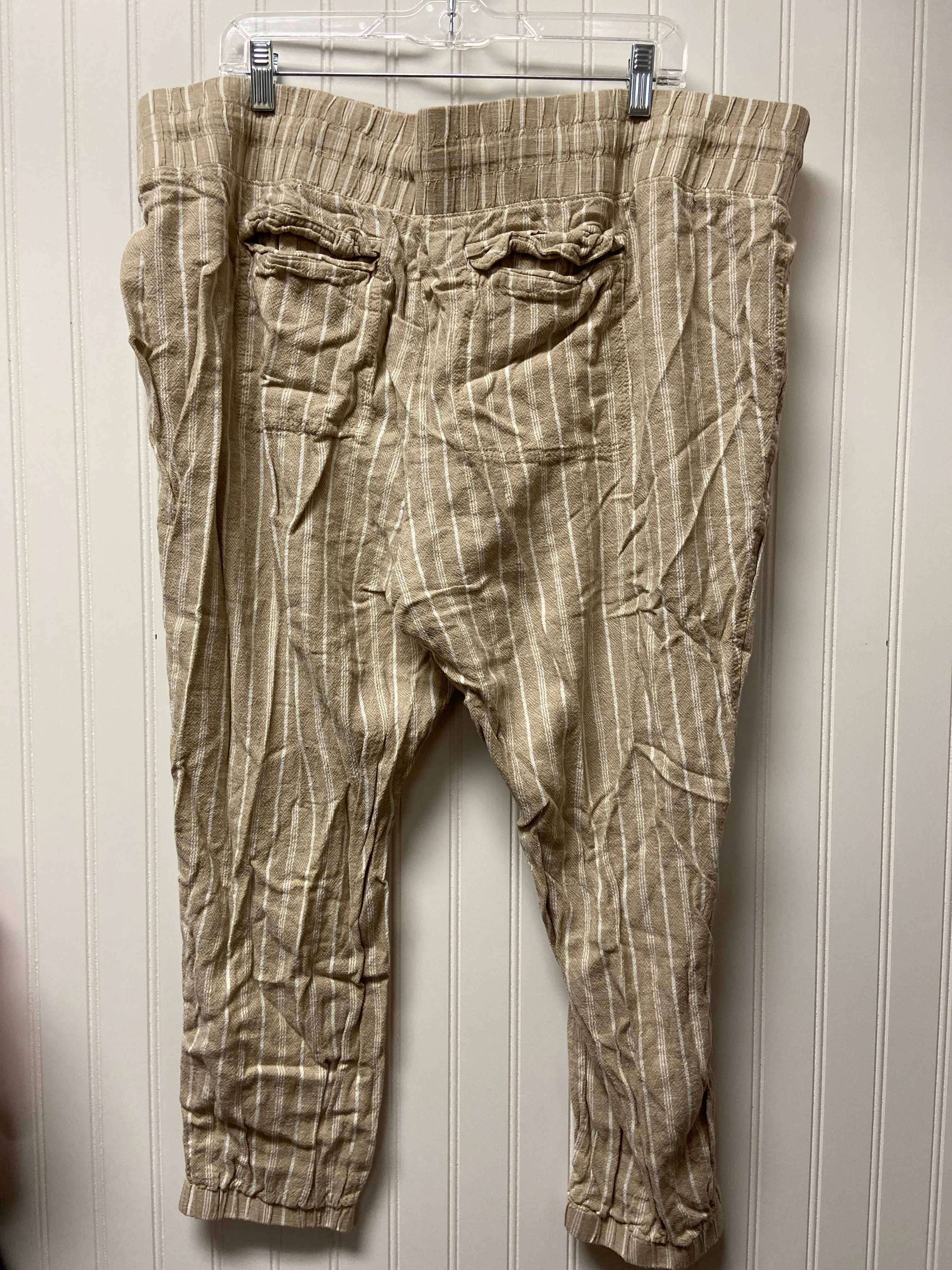 Beige Pants Cropped Briggs, Size 22w