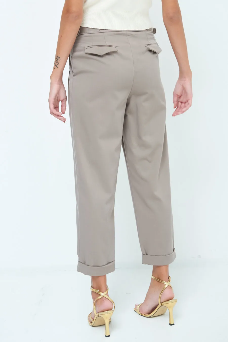 Belted cuffed trousers wholesale