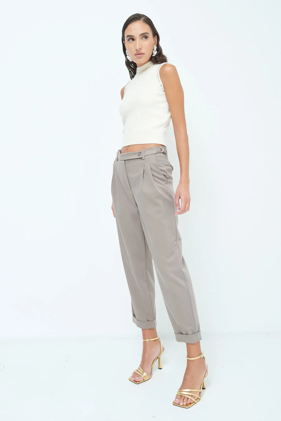 Belted cuffed trousers wholesale