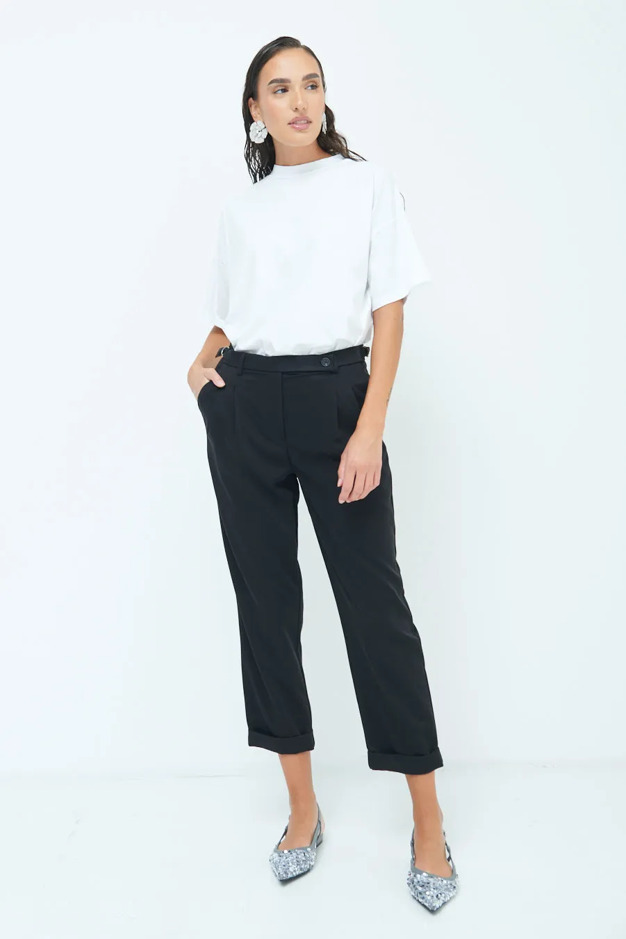 Belted cuffed trousers wholesale