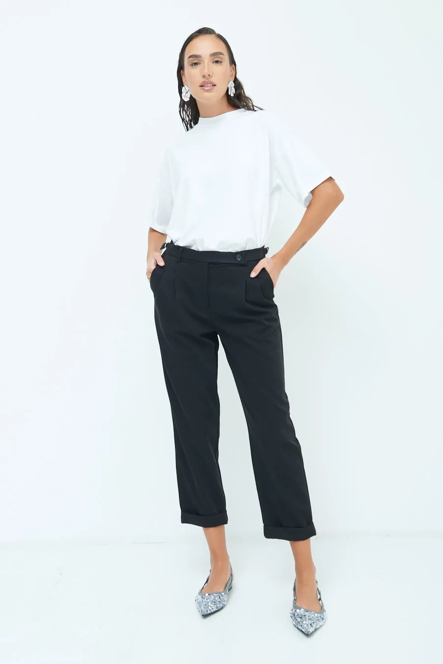 Belted cuffed trousers wholesale