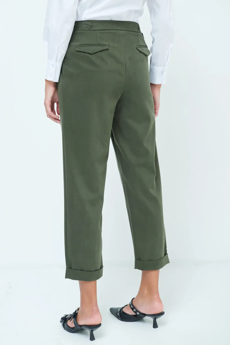 Belted cuffed trousers wholesale