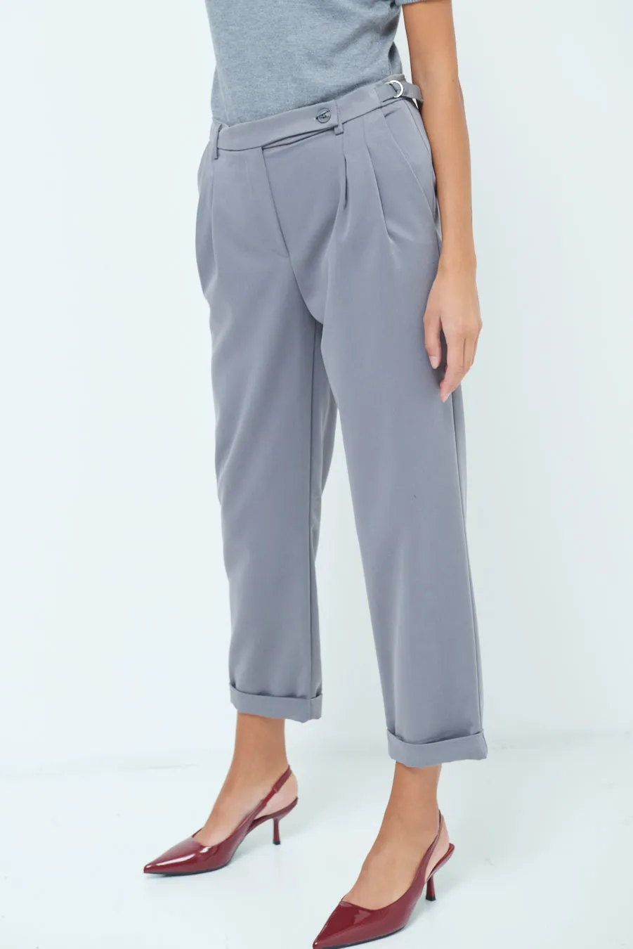 Belted cuffed trousers wholesale