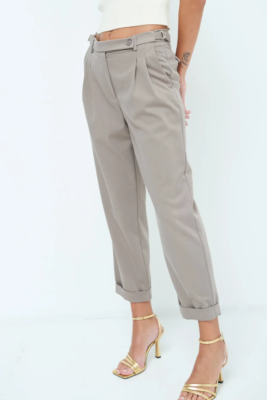 Belted cuffed trousers wholesale