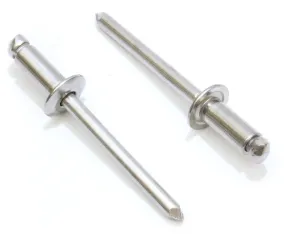 Bolt Dropper Rivets, Stainless Steel 1/8" x 3/8" Inch (100 Pack), Gap (0.31-0.37)", Blind