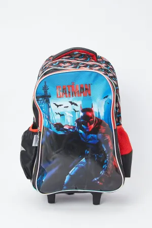 Boys Black And Red Batman Print 18" Trolley Bag