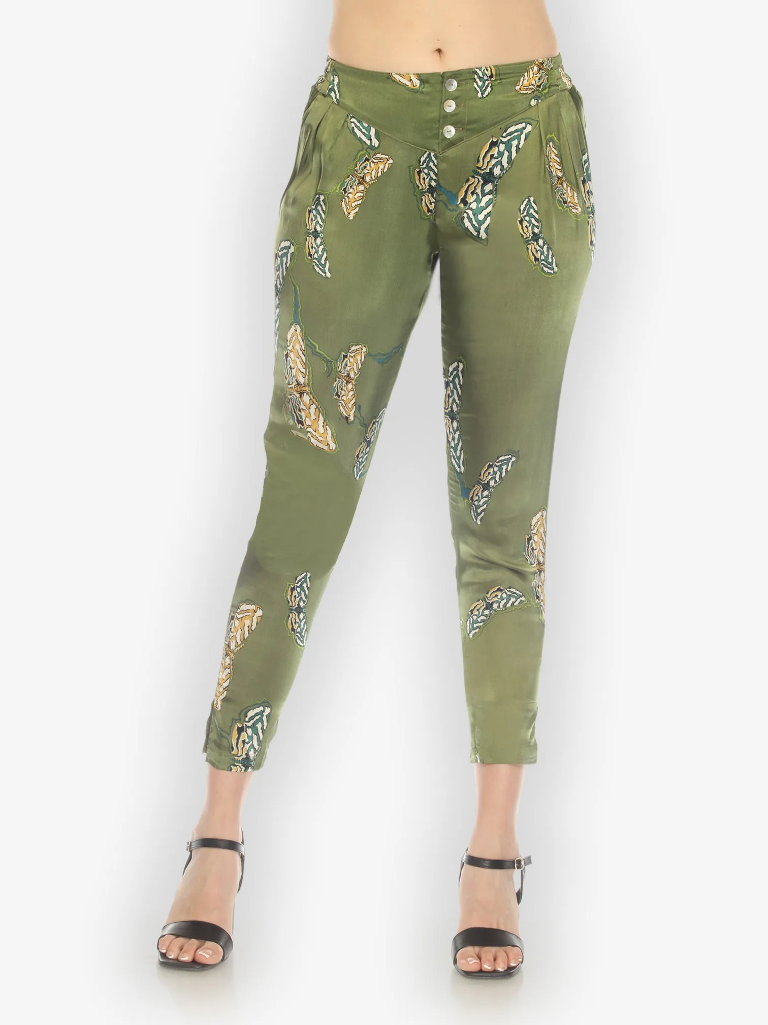 Butterfly Art Ankle Length Narrow Leg Pant