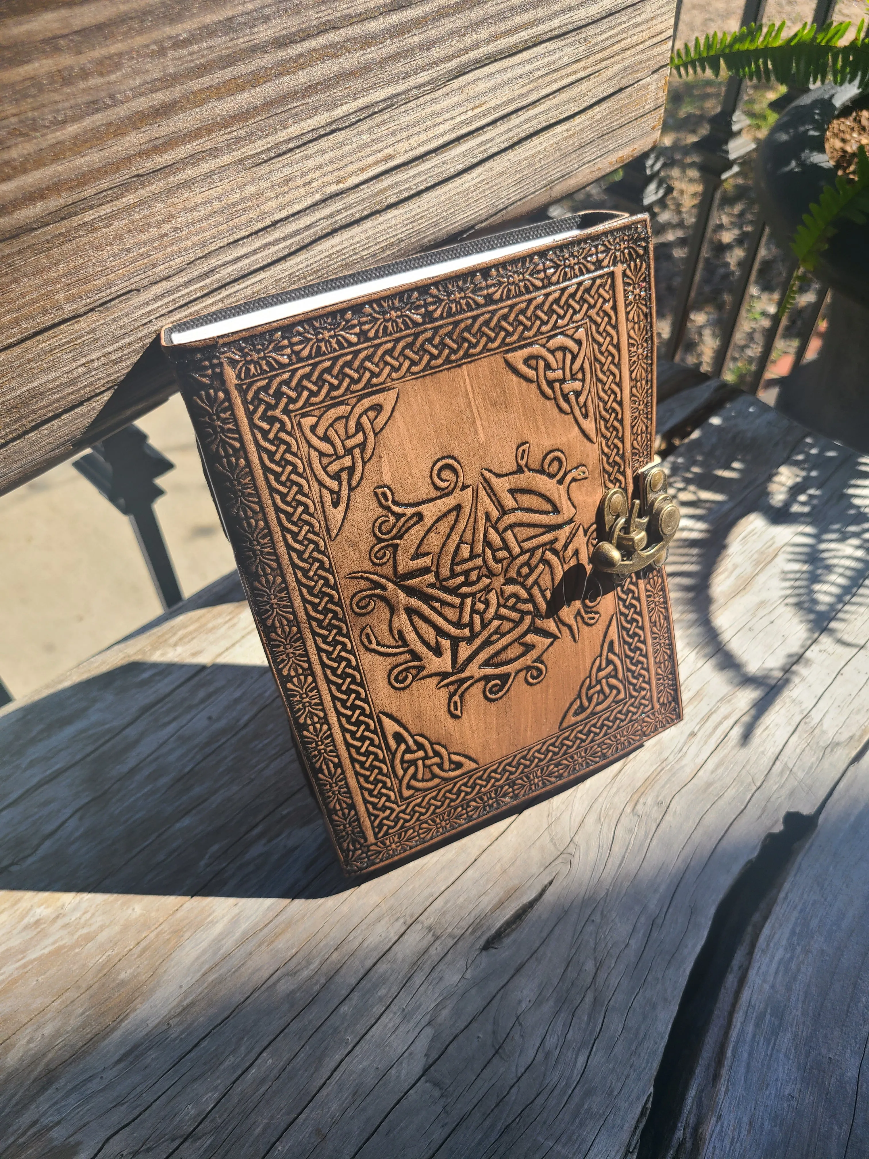 Celtic Infinity Knot and Star Leather Journal