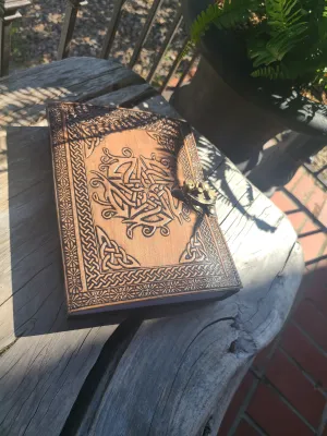 Celtic Infinity Knot and Star Leather Journal