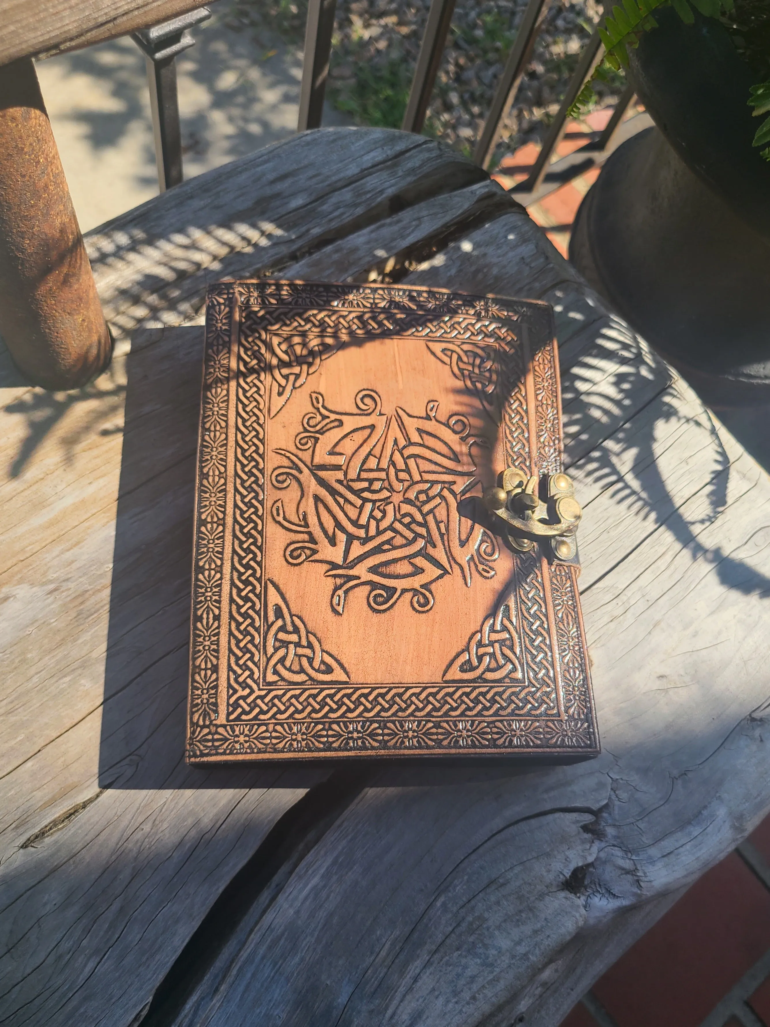 Celtic Infinity Knot and Star Leather Journal