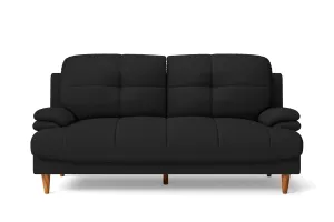 Cosenza 3 Seater Sofa Black Leather