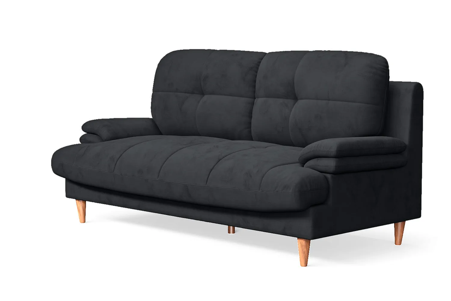 Cosenza 3 Seater Sofa Dark Grey Velvet