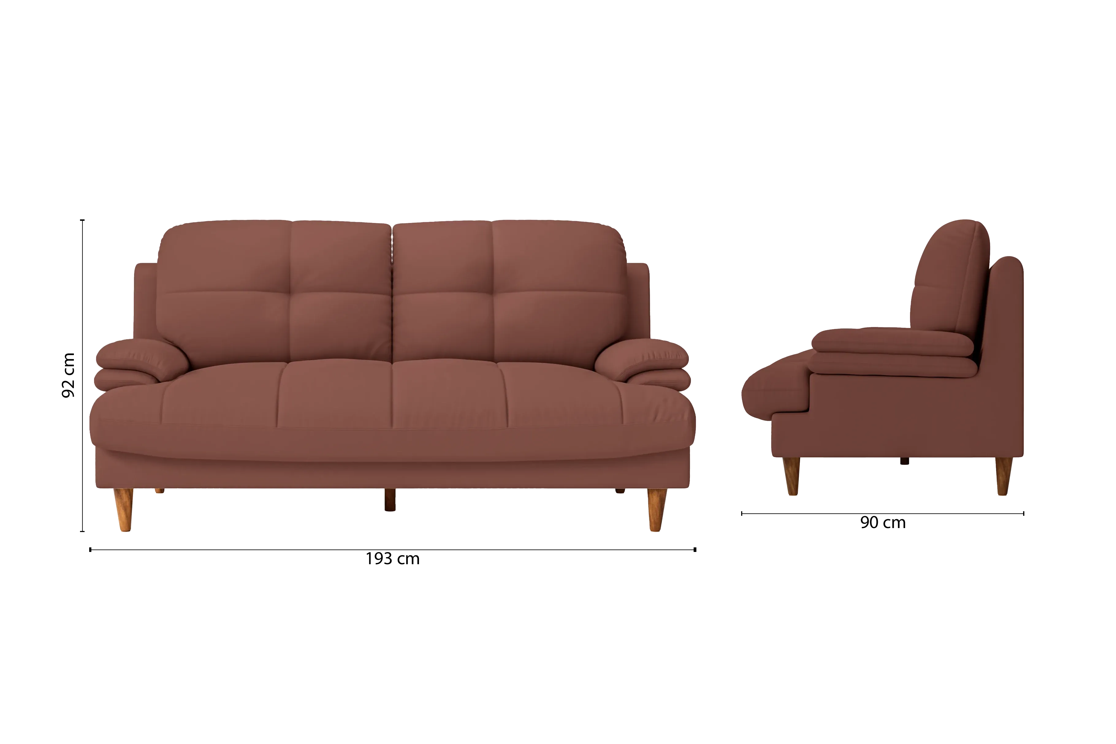 Cosenza 3 Seater Sofa Mauve Leather