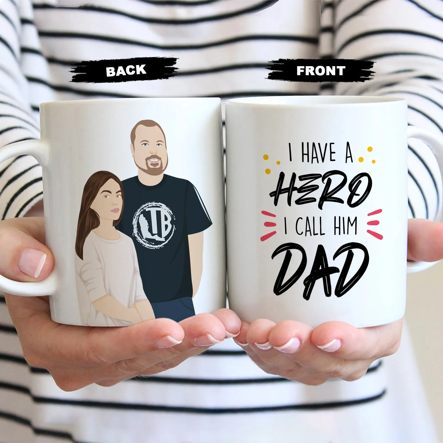 Custom My Dads My Hero Personalized from Photo Mug