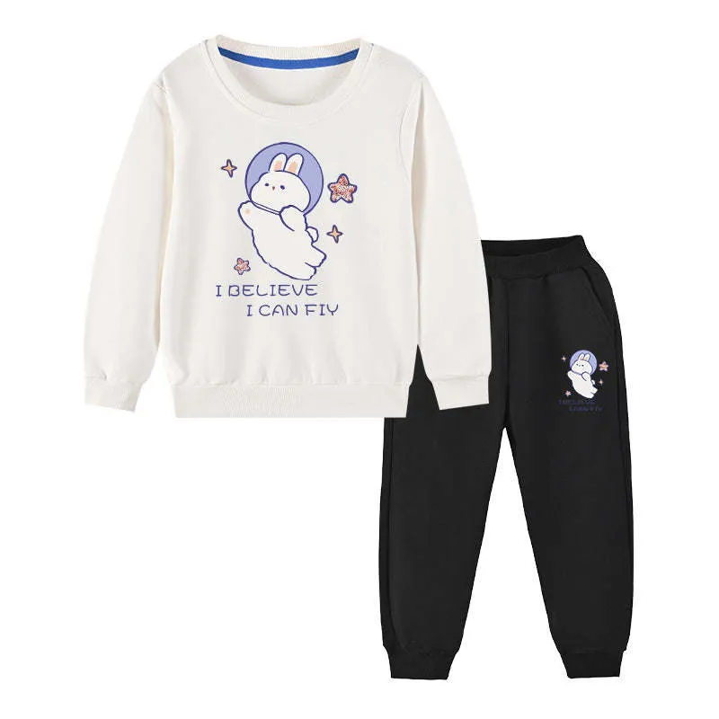 Cute Bunny Graphic Hoodie Sets