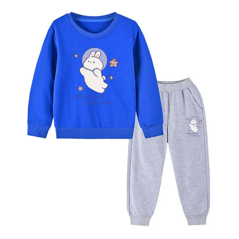 Cute Bunny Graphic Hoodie Sets