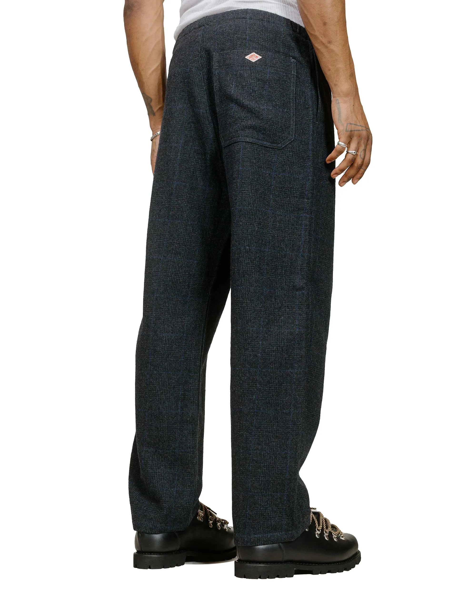 Danton Wool Easy Pant Black Charcoal Glen Check