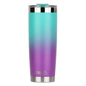 DRINCO® 20oz Insulated Tumbler Spill Proof Lid 2 Straws(Ombre Teal)