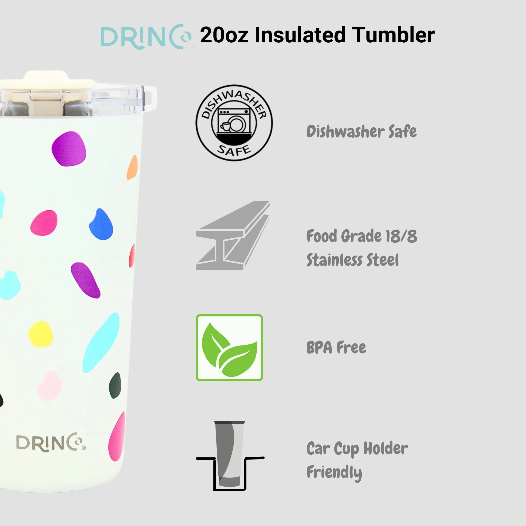 DRINCO®  Seattle 20oz Leakproof Tumbler with Straw - Blots