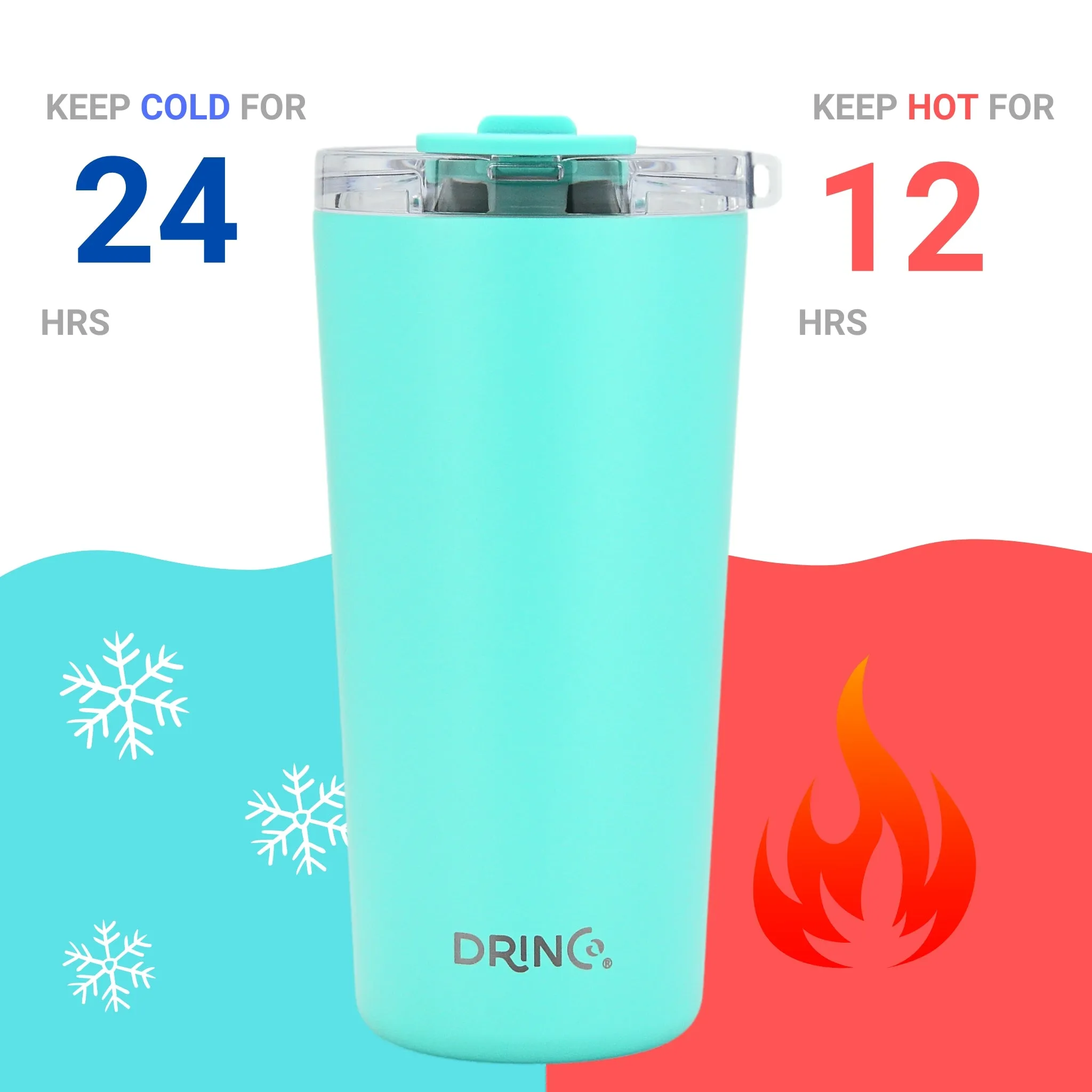 DRINCO®  Seattle 20oz Leakproof Tumbler with Straw - Teal