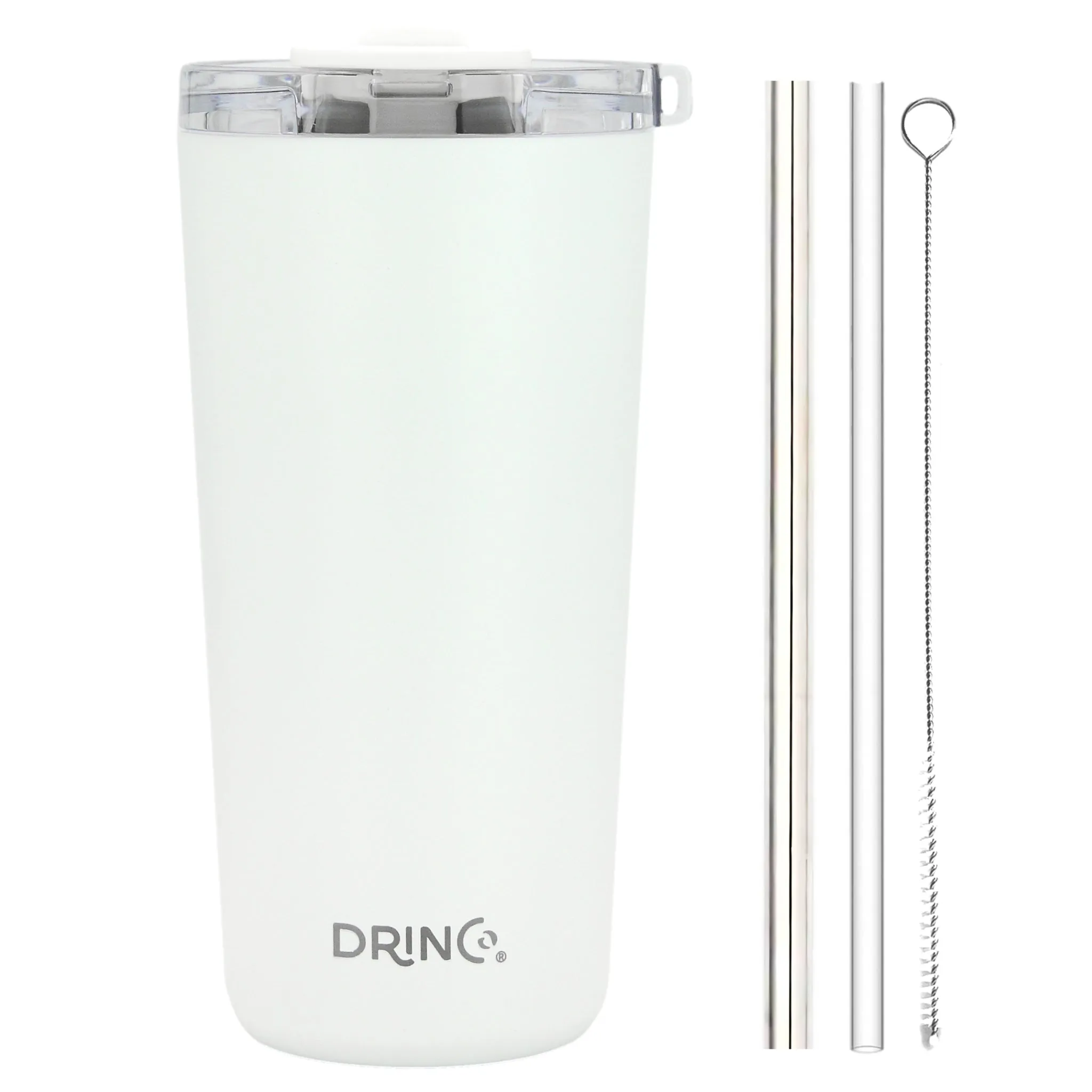 DRINCO®  Seattle 20oz Leakproof Tumbler with Straw - White