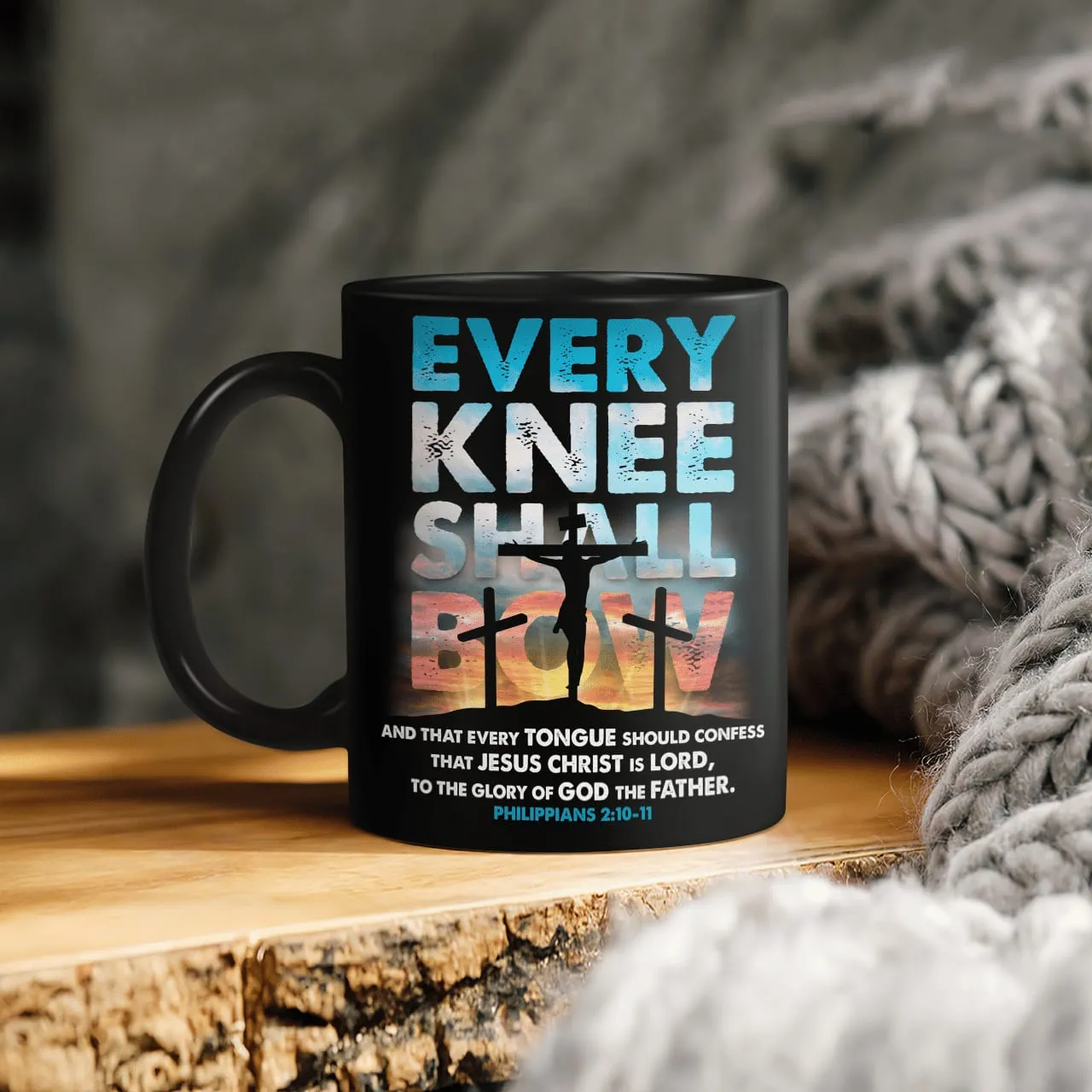 Every Knee Shall Bow, God Mug, Christian Mug, Religious Mug, Jesus Mug, Faith Mug