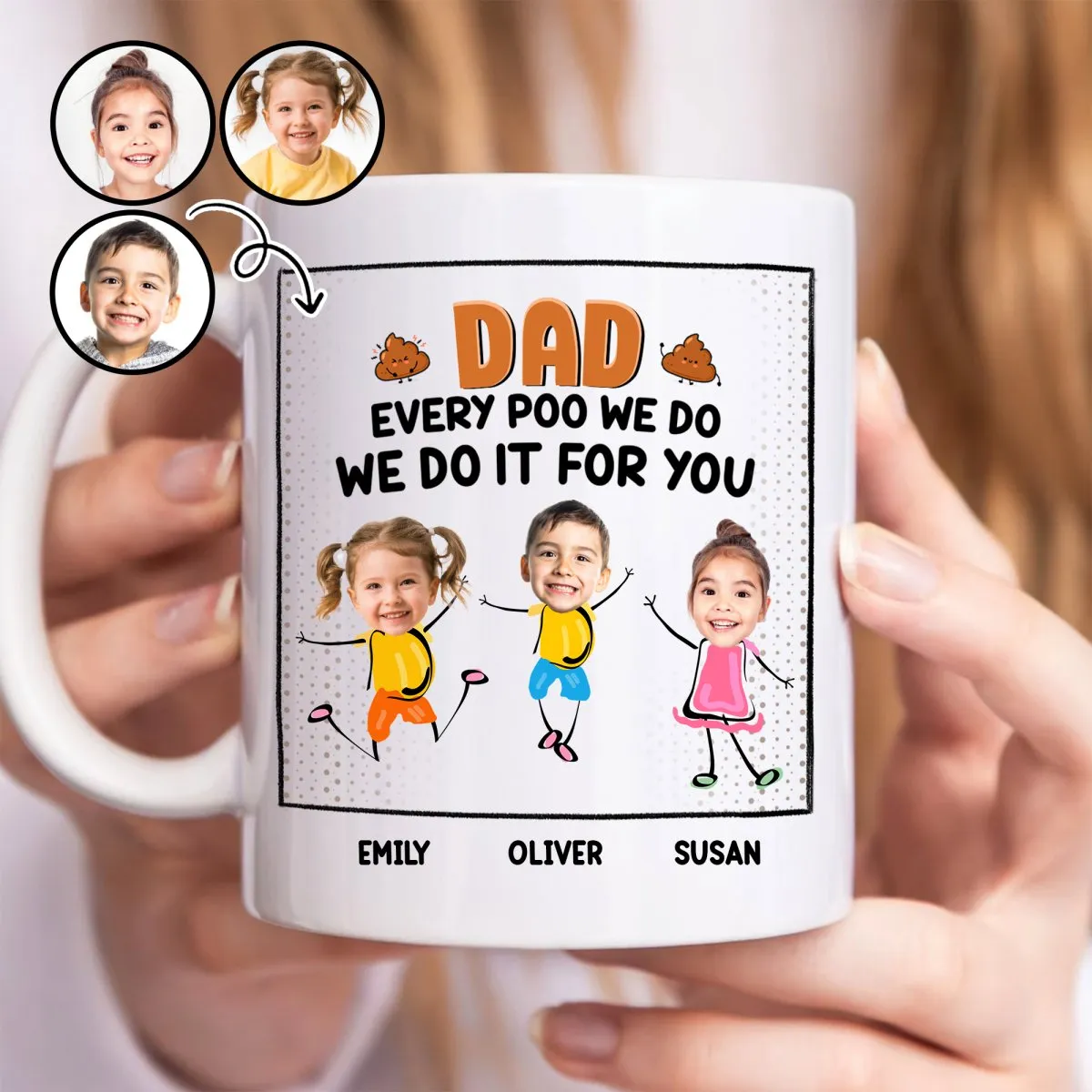 Family - Custom Photo Dad Every Poo I Do - Personalized Mug