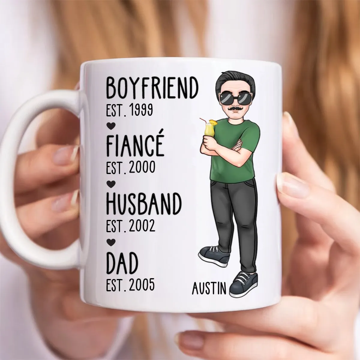 Father - Boyfriend Fiance Husband Dad - Personalized Mug - Personalized Mug