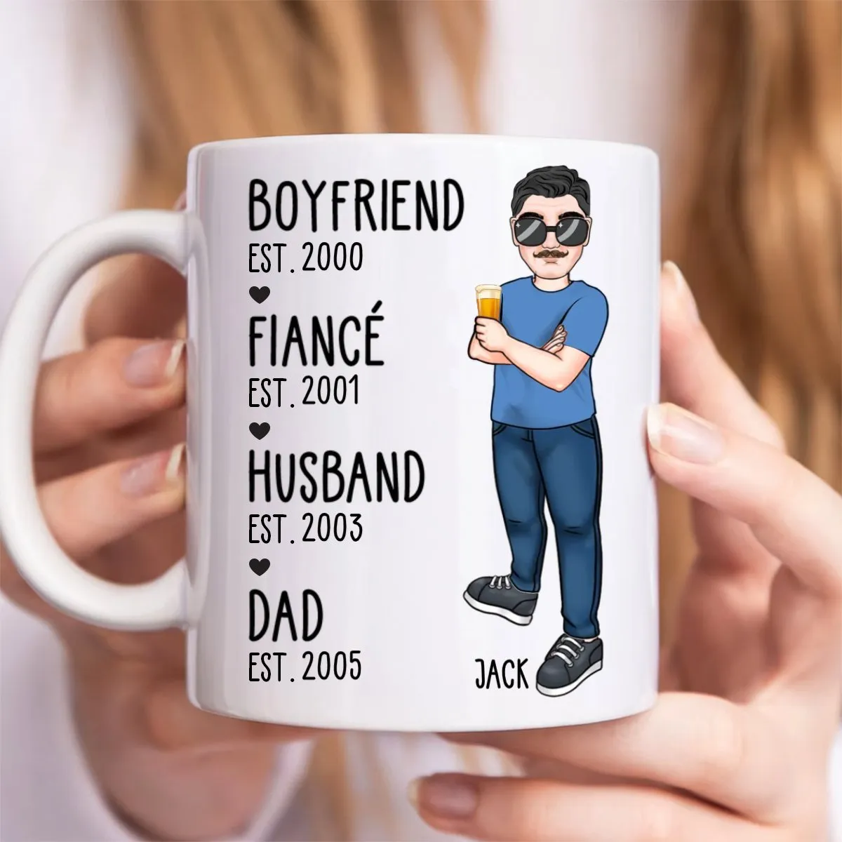 Father - Boyfriend Fiance Husband Dad - Personalized Mug - Personalized Mug