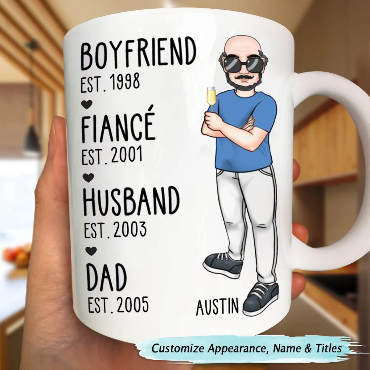 Father - Boyfriend Fiance Husband Dad - Personalized Mug - Personalized Mug