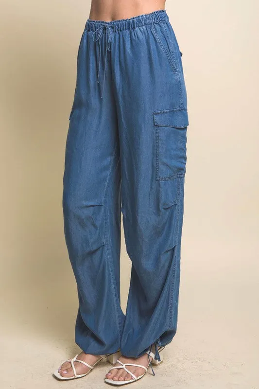 Full-Length Tencel Cargo Pants