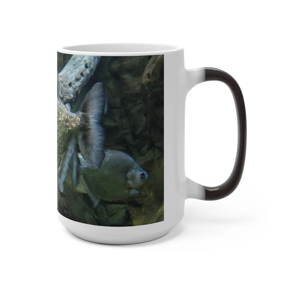 Glitter Green Fish Color Changing Mug