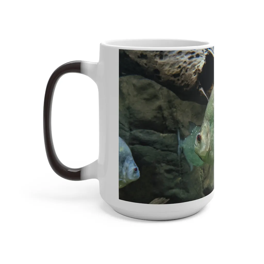 Glitter Green Fish Color Changing Mug