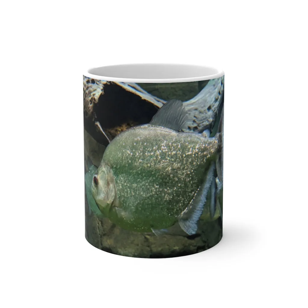 Glitter Green Fish Color Changing Mug