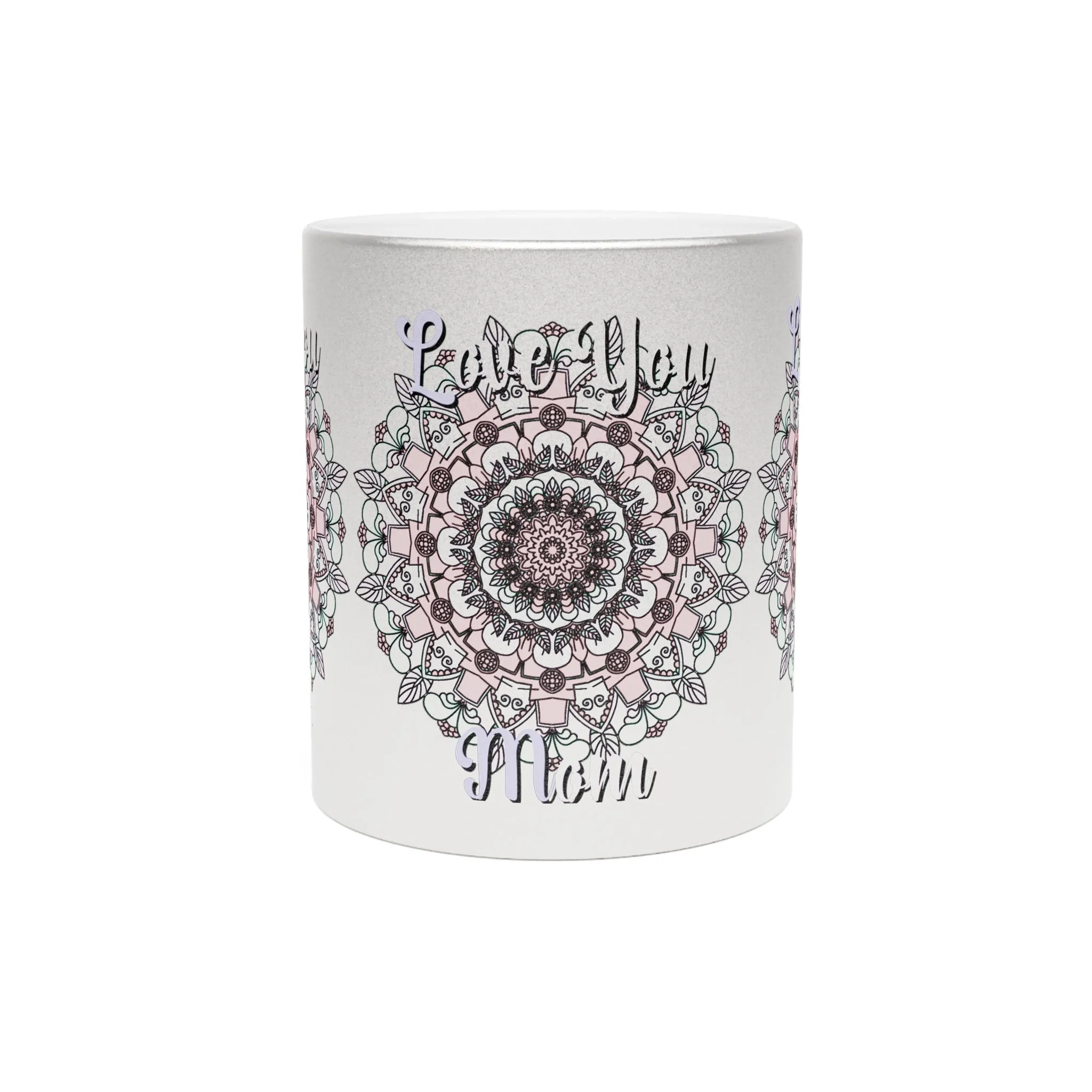 Handmade Mandala Metallic Mug for Mom - Silver/Gold