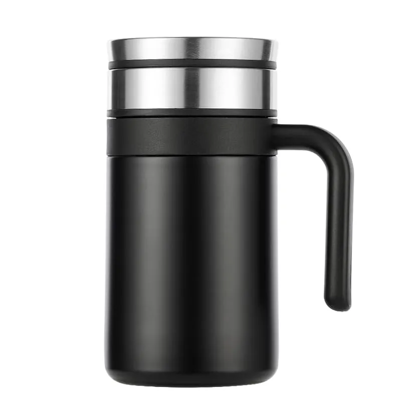 Homestic Stainless Steel Vacuum Insulated Travel Mug with Lid 420 ML (Black)