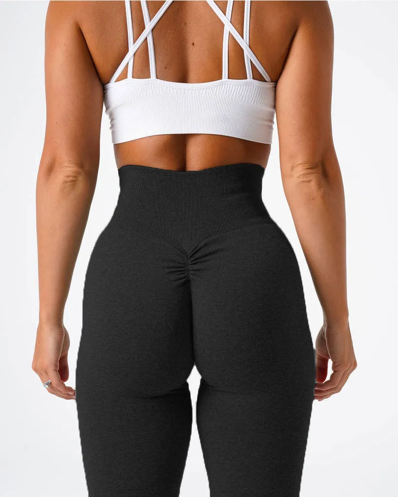 Hzori Hip Pleated Pleating Hip Lifting Waist Snowflake Seamless Fitness Yoga Trousers Cropped Pants