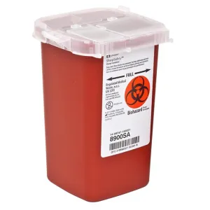 Kendall Healthcare SharpSafety™ Autodrop™ Phlebotomy Container 1 Quart, Red